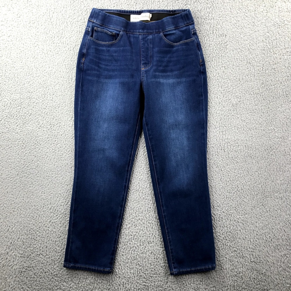 Soft Surroundings Denim Crop Jeans Womens S Blue The Ultimate Pull On 2FH05